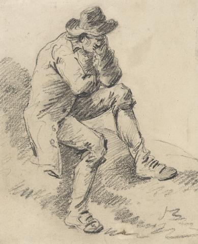 George Morland Man Seated on a Bank