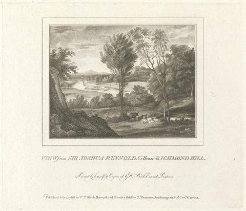 William Birch Print of Sir Joshua Reynold's Picture of the View from his own House at Richmond