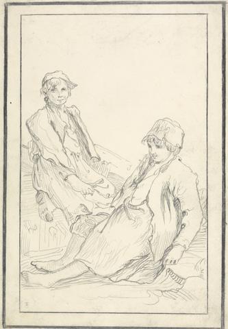 unknown artist Two Boys, Seated