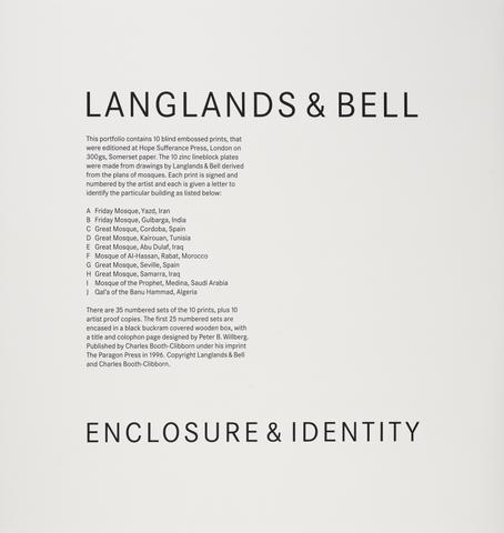 Langlands & Bell Enclosure and Identity Colophon