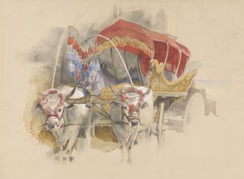 John Frederick Lewis A Turkish Araba Drawn by Two White Oxen, Constantinople