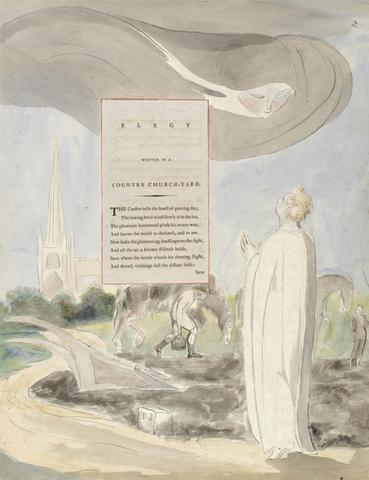 William Blake The Poems of Thomas Gray, Design 107, "Elegy Written in a Country Church-Yard."