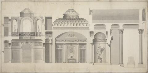 Henry Holland Carlton House, Pall Mall, London: Section of the Portico, Hall and Tribune