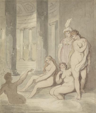 Thomas Rowlandson Nymphs at a Roman Bath