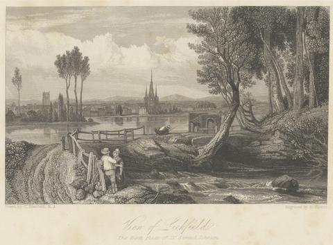 Edward Francis Finden View of Lichfield, The Birth Place of Dr. Samuel Johnson