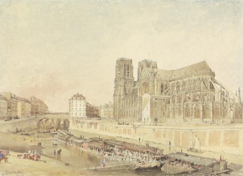 Edward Duncan Notre Dame, Paris, from the Left Bank