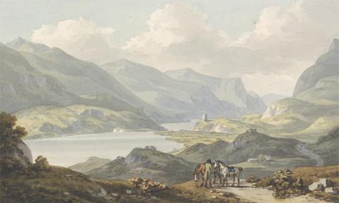 John Warwick Smith The Lakes of Llanberis - from the Road from Caernarfon Going to Llanberis, Caernarfonshire