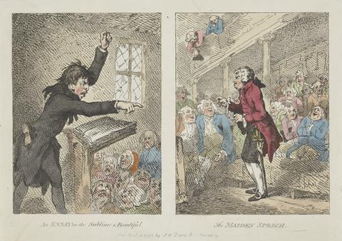 Thomas Rowlandson An Essay on the Sublime and Beautiful, The Maiden Speech