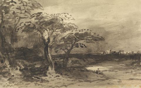John Varley River, Trees and Distant Town