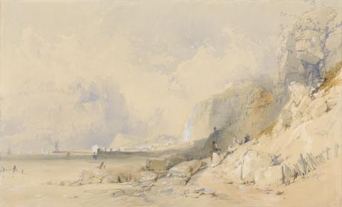 James Baker Pyne Figures on a Cliff Path near Dover