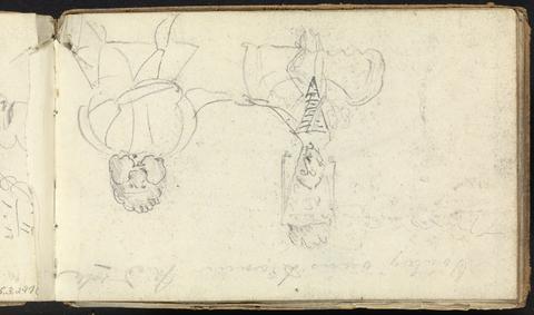 Album of Landscape and Figure Studies: Sketch of Two Men in Theatrical Costumes