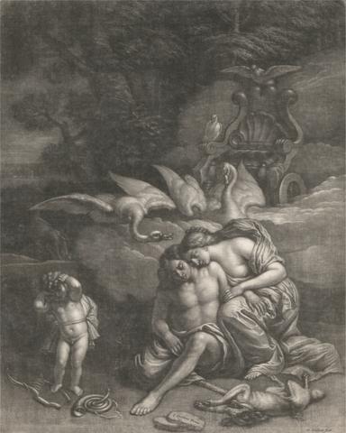Wallerant Vaillant Adonis dies in the arms of Venus