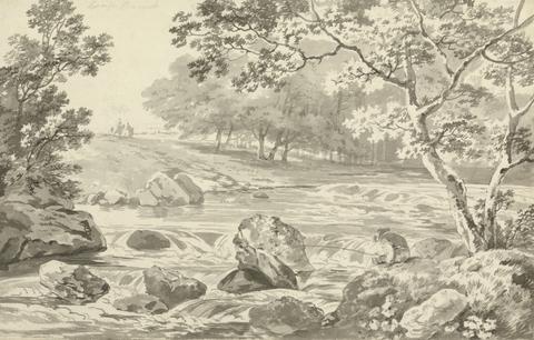George Barret River with Angler