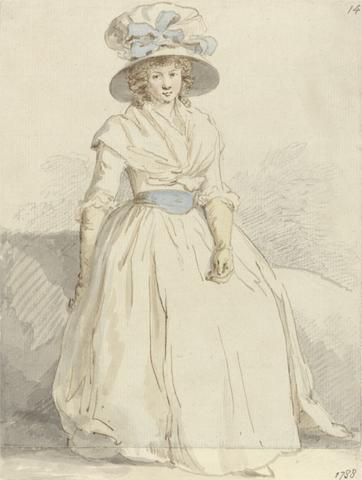 Edward Edwards A Young Lady Seated Wearing a White Dress