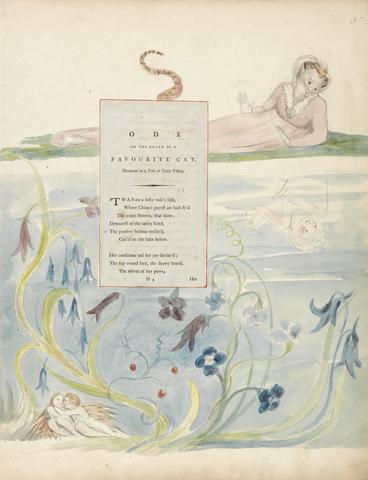 William Blake The Poems of Thomas Gray, Design 9, "Ode on the Death of a Favourite Cat."
