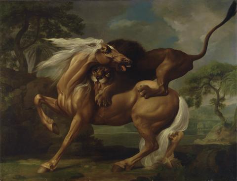 George Stubbs A Lion Attacking a Horse