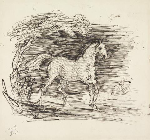 Sir Francis Grant A Grey Horse Trotting Out of a Wood