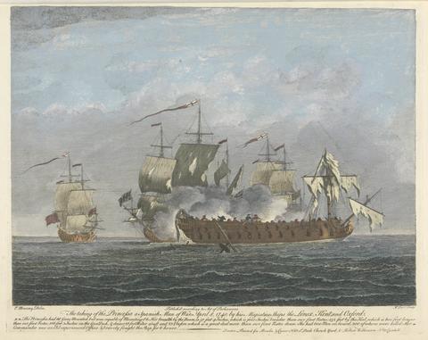 Nathaniel Parr The taking of the Princessa a Spanish Man of War, April 8, 1740 by His Majesties Ships the Lenox, Kent, and Oxford