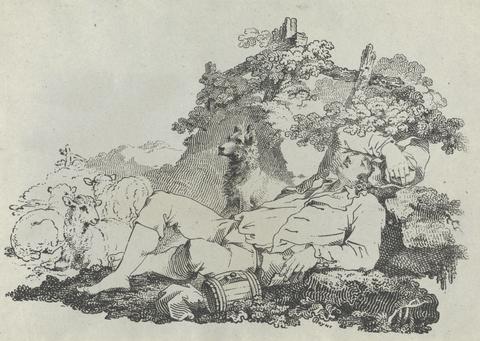 John Boyne Shepherd with Dog and Sheep