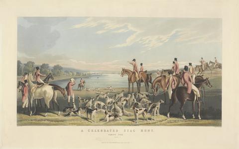 Robert Havell Set of four: A Celebrated Stag Hunt. Plate 3. Taking Soil