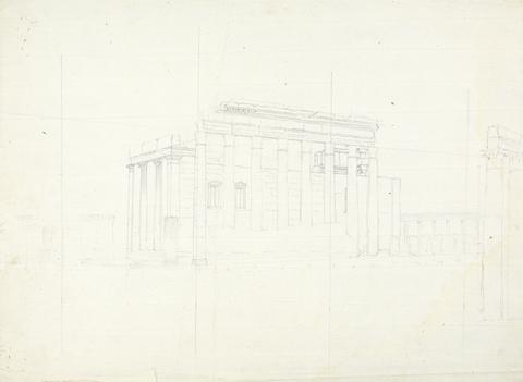 James Bruce No. 25 drawing of temple remains at Baalbec or Palmyra