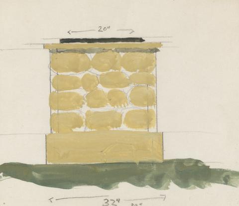 Sketch of a Base for the Mill Reef Statue, 1972: Base Without Statue, End View