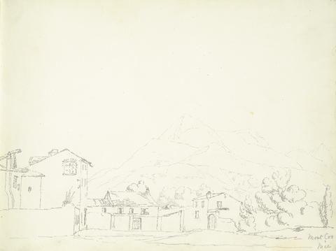 recto: A View of Mount Coo with Building in the Foreground
