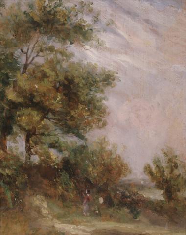 Thomas Churchyard Landscape with Trees and a Figure