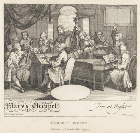 William Hogarth Concert Ticket, Mary's Chappel