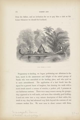 Samuel Francis Marryat Dyak Women in Canoe