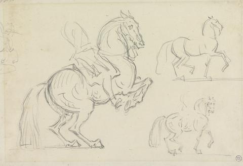 James Seymour Schooling Horses: Three Studies on a Page