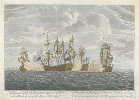 The Brave Captain Tyrrill in the Buckingham of 66 Guns and 472 Men, Defeating the Florissant, Aigrette & Atalante, Three French Ships of War, 3rd November, 1758