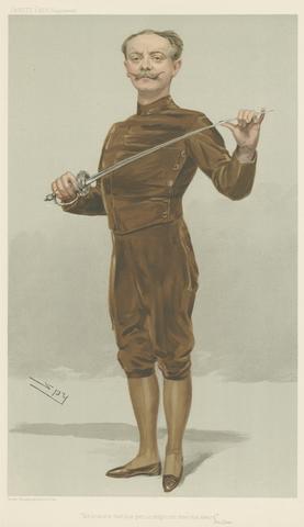 Vanity Fair: Sports, Miscellaneous: Fencing; 'He insists that his Pen is Mightier than his Sword', Mr. Egerton Castle