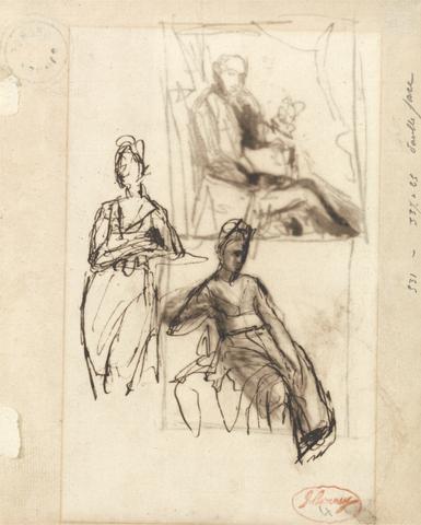 George Romney Seated Man and Seated Woman