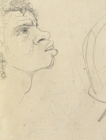 Benjamin Robert Haydon Study of an Ethnic Woman's Face, in Profile, Wearing Earrings