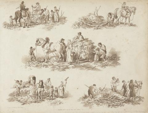William Henry Pyne Hay Making, from "Picturesque groups for the Embellishment of Landscape in a series of above 1000 Subjects..."