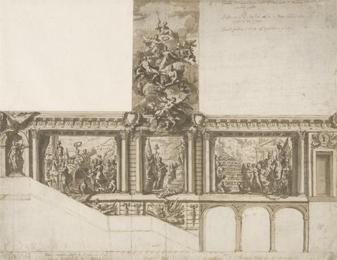 Sir James Thornhill Design for Ceiling Walls and Staircase