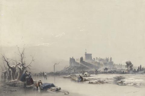 James Baker Pyne Windsor Castle from the Frozen River during the Great Frost