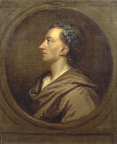Sir Godfrey Kneller Alexander Pope Profile, Crowned with Ivy