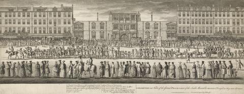 Guillaume Philippe Benoist A Geometrical View of the Grand Procession of the Scald Miserable Masons, Designed as they were Drawn up over against Somerset House, in the Strand, on the 27th April, Ano 1742