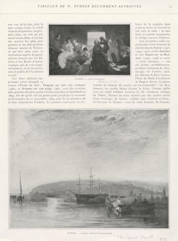 Tableaux de W. Turner Récemment Retrouves