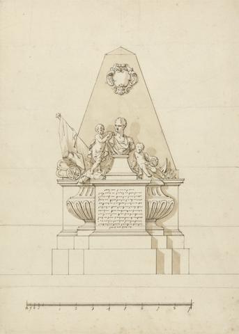 John Michael Rysbrack A Monument (male bust with military emblems)