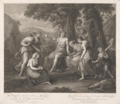 Francesco Bartolozzi Bacchus amidst Solitary Rocks teaching the Nymphs to make Verses
