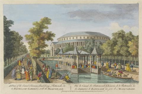 Charles Grignion A View of the Canal, Chinese Building, Rotundo and Church in Ranelagh Gardens with the Masquerade