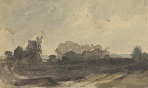 Thomas Sully Landscape with Trees and Windmill