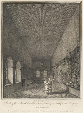 John Thomas Smith Inside the Painted Chamber as it was in the year 1800 before the old tapestry was removed