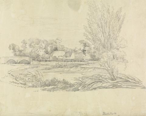 unknown artist Rural Landscape with Bridge and Cottages