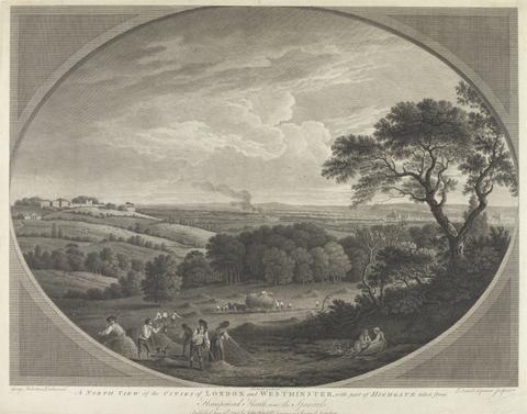 A North View of the Cities of London and Westminster, with part of Highgate taken from Hampstead Heath, near the Spaniards