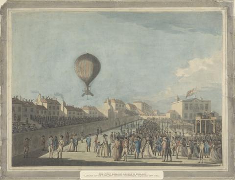 Francis Jukes The First Balloon Ascent in England, September 1784, from the Artillery Ground, Moorfields