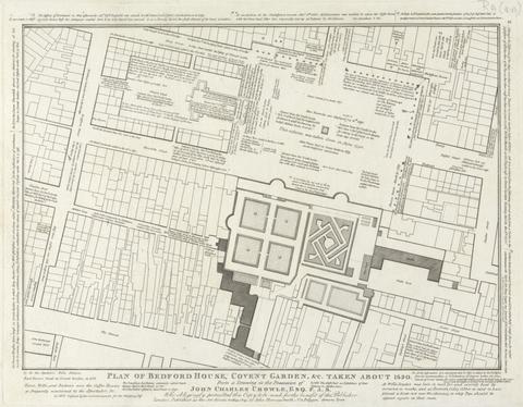 unknown artist Plan of Bedford House, Covent Garden, taken down about 1690